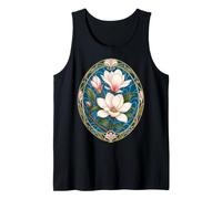 Elegant Art Nouveau Magnolia Floral Bloom Design Tank Top