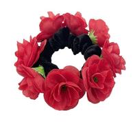 Elegant Artificial Flower Scrunchies For Women Hairband Elastic Hair Scrunchy French Hair Bobbles Ponytail Holder