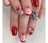 Elegant Artificial Nails Heart French Tip False Nails Press On Nails For Adding Romance To Your Dates And Weddings Party