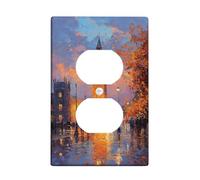 Elegant Autumn Sunset Light Switch Cover Plate, Warm Colorful Leaves Inspired by Fall, Decorative Wall Plates for Home Accents Single Duplex Outlet