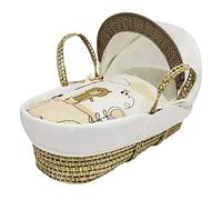 ELEGANT BABY Beary Nice Cream Moses Basket Bedding Set Dressing Cover and Hood only with Padded Liner (Basket & Fittings not Included)