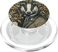 Elegant Badger in Evening Attire Vintage Woodland PopSockets PopGrip for MagSafe