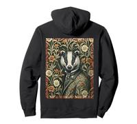 Elegant Badger in Evening Attire Vintage Woodland Pullover Hoodie