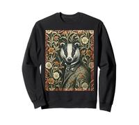 Elegant Badger in Evening Attire Vintage Woodland Sweatshirt