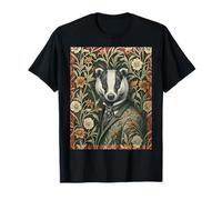 Elegant Badger in Evening Attire Vintage Woodland T-Shirt