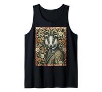 Elegant Badger in Evening Attire Vintage Woodland Tank Top