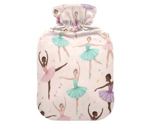 Elegant Ballerina Pink Hot Water Bottles with Soft Velvet Cover Hot Water Bag for Pain Relief