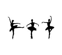 Elegant Ballerinas Silhouettes Wall Decals 54x105.9cm Self Adhesive Black