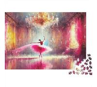 Elegant Ballet Dancer 1000 Piece Jigsaw Puzzle Paper Puzzle for Adults Dreamy Palace Hall Focus and Relax Home Decor 38x26cm/1000pcs
