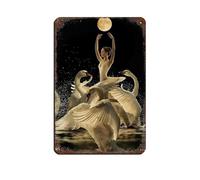 Elegant Ballet Dancer And Swan Retro Poster Metal Tin Sign Chic Art Retro Iron Painting Bar People Cave Cafe Family Garage Poster Wall Decoration 8x12inch(20x30cm)