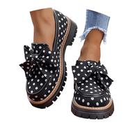 Elegant Ballet Style Pattern Loafers for with Classic Charm and Subtle Timeless Look for Daily Use Black