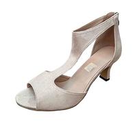 Elegant Ballroom Dance Boots High-Heeled, Open Toe, for Salsa Tango Bachata Party Practice Beige