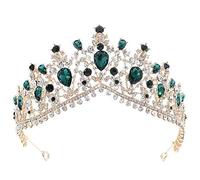 Elegant Baroque Bridal Headdress Rhinestone Female Bridal Headband Wedding Hair Accessories Green