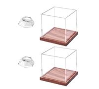 Elegant baseball display box with wooden base portable and baseball display case for easy introduction