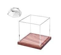 Elegant baseball display box with wooden base portable and baseball display case for easy introduction