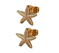 Elegant Beach Theme Star Stud Earrings Lightweight Stainless Steel Elegant Gift Vintage Hot Day Stud Earrings Stainless Steel Starfish Earrings, フリーサイズ
