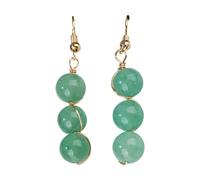 Elegant Beaded Dangle Earrings With Gold Wire Wrapping Natural Stone Jewelry Ear Accessories For Women Daily Wear Formal Occasion Dangle Earrings