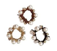 Elegant Beaded Hair Ties Women Stretch Bands For Women 3 Colors Accessories For Daily Styling Elastic Hair Bands With Pearls