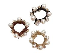 Elegant Beaded Hair Ties Women Stretch Hair Bands For Women 3 Colors Accessories For Daily Styling Women's Stretchy Imitation Pearls Ties
