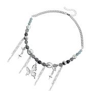 Elegant Beaded Necklace Star Charm Butterfly Stylish Neck Jewelry Fashion Statement For Woman Butterfly Pendant Necklace