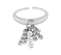 Elegant Beaded Tassels Rings For Women Featuring Sturdy Stainless Steel Anti Allergy And Wear Resistant Design Fashionable Finger Accessory