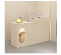 Elegant Beauty Reception Desk with Lockable Drawer for Salons & Small Spaces Modern Design (C-1 L 120x49.8x105 cm) - Functional Furniture for Beauty Professionals