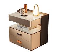 Elegant bedside table Smart Nightstand Wireless Charging End Table 3 Color Led Lights Bedside Table 2 Drawers Password Lock Wood Bedside Cabinet Side Table