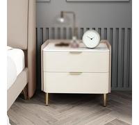 Elegant Beige Nightstand & Dining Chair Set - Stylish Small Space Furniture with Ample Storage, Easy Assembly & Mortise and Tenon Joinery for Modern s.