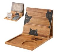 Elegant Bending Wood Bookstand Stand Highlighting Constructed in Page Holder and Cup Space Four Thousand Home and Reading Pliable Multiple Functional Desk Planner Shelf Constructed from Wood