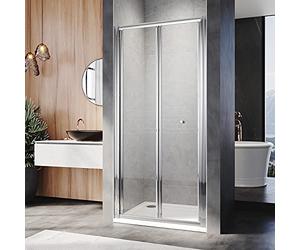 ELEGANT Bi-Fold Glass Shower Enclosure Door Cubicle Screen Shower Cubicle (Framed, 700mm)