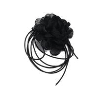 Elegant Big Flower Choker Necklace for Women Trendy-Long Knotted Rope Chain Necklace Fashion Jewelry on Neck Collar