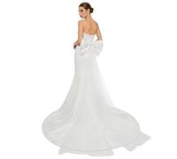 Elegant Big Satin Bow Train with Long Tulle Tail, Detachable Large Bow Sweep Train Waist Belt Bride Bowknot Veil Costume Accessory for Wedding Dress Prom Evening Dress Halloween Cosplay Outfit