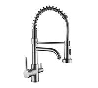 Elegant Black 3-Way Kitchen Faucet for Hot & Cold Water - 3 Modes, Perfect for Home & Kitchen, Compatible with Reverse Osmosis Systems, Stylish & Functional Design