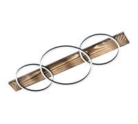 Elegant Black And Brown Rustic Wall Flush Ceiling Light With White Led Shade