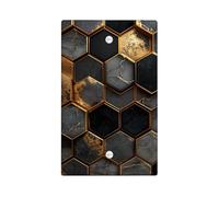 Elegant Black and Gold Honeycomb Light Switch Cover Plates, Modern Geometric Design for Home Decor, Thermoplastic Wall Plates, Standard Size Blank Cover Plate