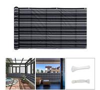 Elegant Black and White Balcony Screen 60 x 800 cm No Holes Perfect for Railing Privacy in Gardens and Balconies Stylish Outdoor Decor Enhanced Privacy Solution