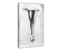 Elegant Black And White Ballet Art Canvas Poster Bedroom Decor Landscape Office Room Decor Gift 12" L X 18" W