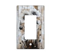 Elegant Black and White Poppy Flower Switch Cover for Year Round Decoration,Thermoplastic Wall Plates,Standard Size Single Rocker