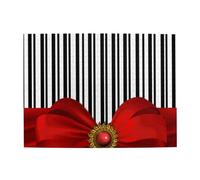 Elegant Black And White Stripes And Red Bow,500 Pieces Puzzles for Adults-Wooden Jigsaw Puzzle for Adults Elderly