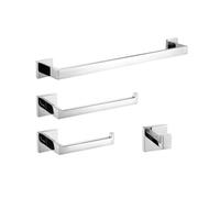 Elegant Black Bronze Mirror Polished Towel Bar Set - 4-Piece Bathroom Accessory Kit for Towel Toilet Paper Robe Hook Durable Chrome Finish.