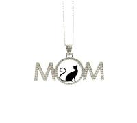 Elegant Black Cat Animal Outline Mothers Day Gift for Mom Nana Grandma Necklace Birthday Jewelry