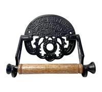 Elegant Black 'Crown' Iron Toilet Roll Holder - Decorative, Durable, and Stylish Bathroom Accessory