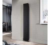 ELEGANT Black Double Panel Radiator 1800 x 272 mm Modern Flat Panel Column Designer Radiator Slim Radiator Tall Upright Central Heating Rad