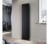 ELEGANT Black Double Panel Radiator 1800 x 408 mm Modern Flat Panel Column Designer Radiator Slim Radiator Tall Upright Central Heating Rad