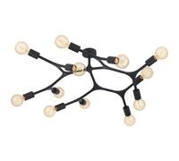 Loops Flush 12 Bulb Ceiling Light Colour Black Arms & Lamp Holders Bulb E27 12x60W Loops Black