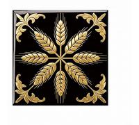Elegant Black Gold Floral PVC Wall Decals Adapted For Tile Laying Operations - Waterproof Removable Interior Decoration(D)