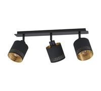 Loops Flush Ceiling Light Colour Black Shade Black Gold Fabric Bulb E27 3x28W Loops Black