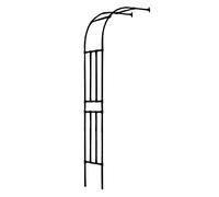 Elegant Black Half Side Wall Mounted Garden Archway Metal Pergola Arbor for Climbing Plants Rose Vines Support Rack Outdoor Wedding Trellis Garden Decor