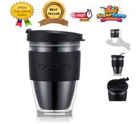 Elegant Black Insulated Travel Mug - Dishwasher Safe, 0.25L - For On-the-Go Life