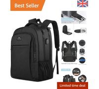 MATEIN Travel Laptop Backpack 17.3 Inch Large Computer Backpack Stylish Business Bag Men with USB Charging Port Water Resistant College Rucksack Unisex Lightweight computer Rucksack Daypack, Black